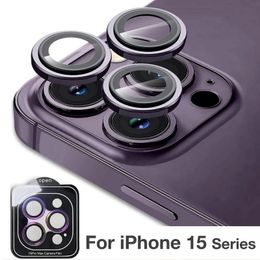 Kameraobjektiv-Ringschutz für iPhone 15 14 13 12 Pro Max, individuelle Schutzhülle aus gehärtetem Glas und Metallgehäuse für die Kamera Ihres Telefons