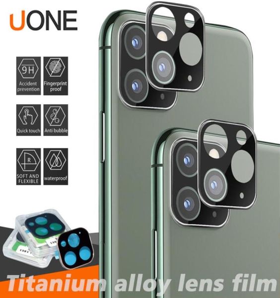 Protector de pantalla de lente de cámara para iPhone 12 Pro Max 11 Película de cámara Vidrio templado Lente de aleación de titanio Ultra delgado Full Back Hard Cam5781630