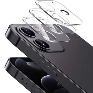 Protecteurs d'écran d'objectif de caméra 3D couverture complète verre trempé arrière transparent transparent avec cercle flash pour iPhone 14 Pro Max 13 12 Mini 11 12Pro vente en gros d'usine