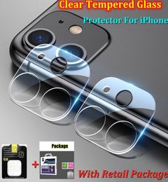 Protecteur en verre trempé de l'objectif de la caméra pour iPhone12 Mini 12 11 Pro Max Samsung S21 Plus S21U Note 20 Film clair avec package de vente au détail 9006091