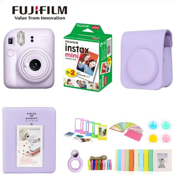Cámara nueva Fujifilm cámara instax mini 12 cámara genuina viene con bolsas de cámara con papel con fuji instax mini photo papel opcional