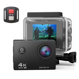 Camera Nieuwe Ultra HD 4K Action Camera WiFi 12MP 2 inch 30m Go Waterdichte Pro 170D Outdoor Diving Camera met afstandsbedieningsmotorfiets