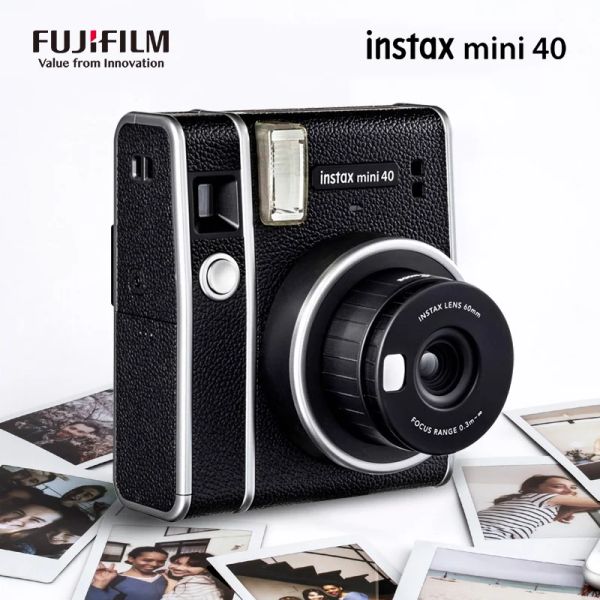 Appareil photo original Fujifilm Instax Mini 40 Camera instantanée Black et Fuji Film Paper / Fuji Ffilm White Border Film Photo Paper