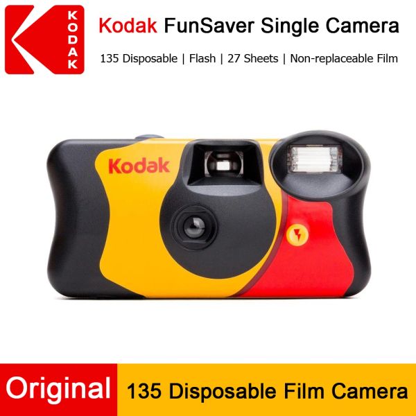 Cámara original Kodak FunSaver Cámara de uso único con cámaras de película Pointandpoint desechables de Flash 27 Hojas