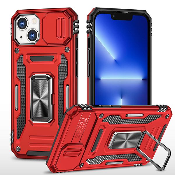 Étuis de Protection d'appareil photo pour Iphone, compatible modèles 15, 14, 13, 12, 11, Mini Pro Max, X, XR, XS, 8, 7 Plus, armure, antichoc, avec fenêtre, avec anneau de téléphone