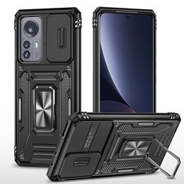 Cas de protection de la caméra pour Xiaomi 12 11T POCO X4 REDMI 10C 10A REMARQUE 11 PRO SLIDING FENSE TÉLÉPHONE ANNEUR ANNEUX ARRIFFICATION