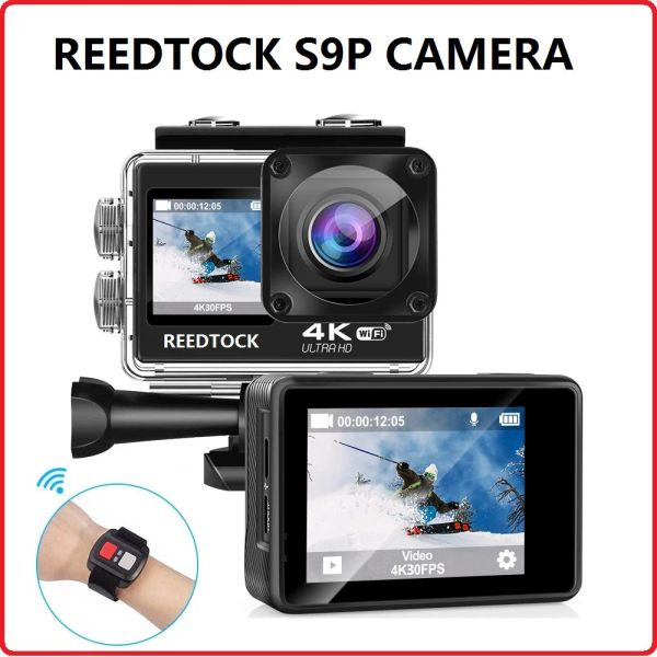 Camera WiFi Action Camera 4k 30fps double écran 170 ° grand angle 4 x Zoom 30m Caméra sportive imperméable avec télécommande