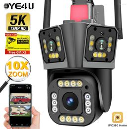 Camera WiFi Drie Schermen 10X Zoom PTZ Outdoor Auto Tracking 4K Dual Lens Beveiligingscamera's Videobewaking