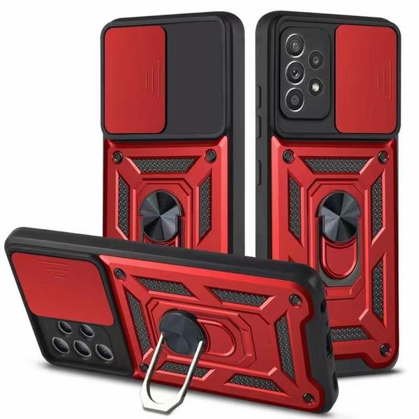 Fundas de ventana de cámara para Samsung Galaxy S21 S20 FE A22 A72 A52 A21s M33 M53 A04 Ultra Plus 4G 5G, funda de teléfono con soporte, Fundas