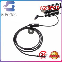 Cameras 1/2 / 3pcs mm IP67 Endoscope imperméable Caméra 6 LEDS USB Android Android Flexible Inspection Borescope Cameras