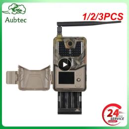 Cameras 1/2 / 3pcs MMS SMTP Trail Camera Email Wildlife Hunting Caméras Cellular Wireless 20MP 1080p Night Vision Trap HC900M