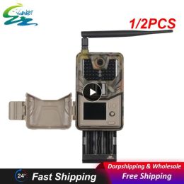 Camera's 1/2pcs MMS SMTP TRAIL CAMERA EMAAL NILDLIFE HUNTING CAMERAS CELLARS Wireless 20mp 1080p Night Vision Photo Trap HC900M