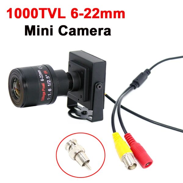Cameras 1000TVL / 700TVL 622 mm Varifocal Lens METAL MINI CAME CAMERAL MANUEL RÉGLABLE AVEC AVEC ADAPTER ADAPTER