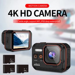 Camera's 1050 mAh SC002 2.0inch Antishake Sport Action Camera Motorcycle Car Recorder Waterdicht 4K HD Simultane oplaadopname