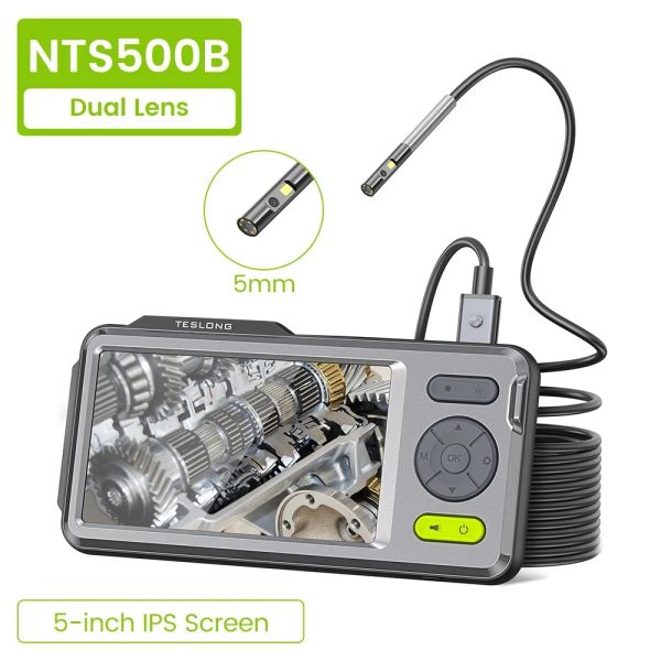 Caméras 1080p Double caméra Endoscope Teslon Inspection Camera avec 5 