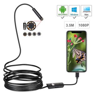 Cámaras 1080p HD Mini Endoscopio Android Cámara 1M 2M 3.5M 5M MicroUSB/USB/Tipo C Tubón de videos de video de inspección Borescope