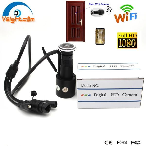 Cameras 1080p IMX307 WiFi Audio Porte d'oeil Trou Eye 1,78 mm grand angle 180 degrés CCTV Réseau Mini Porte de Puphole IP Caméra P2P