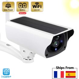 Camera's 1080p IP Bullet Camera Wifi Outdoor Batterij Zonnepaneel CCTV Wireless Surveillance Cam Home Beveiligingsbescherming Two Way Audio