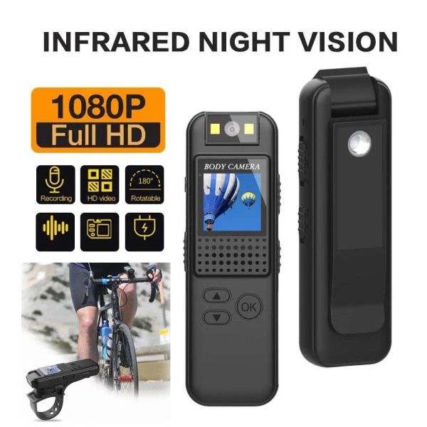 Caméras 1080p Night Vision Action Camera Audio Clip vidéo Recorder