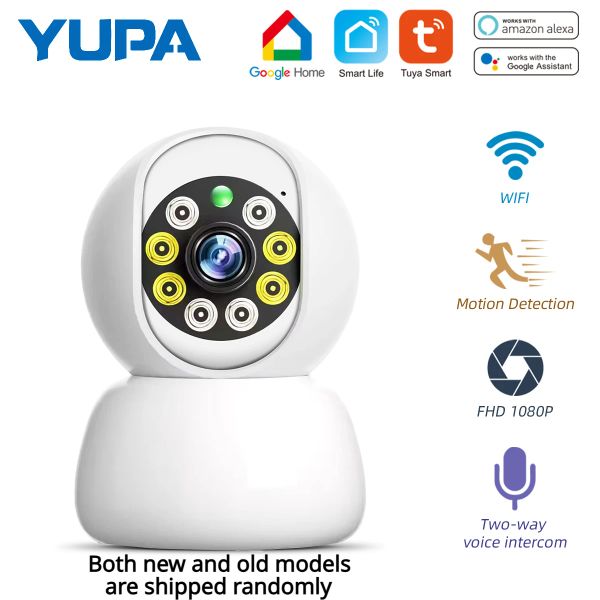 Cameras 1080p Tuya Camera Security Camera Monice Baby Monitor WiFi Wireless Camera Smart Tracking 350 degrés Pan Rotation