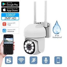 Cameras 1080p WiFi 2MP OUTDOOOR TUYA SMART Life Home Security Auto Suivi de détection humaine CAME CCTV CCTV VIDEOS SURVEILLANCE PTZ