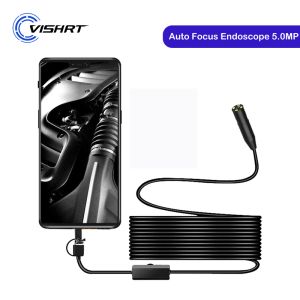 Caméras 11 mm 14 mm Focus Auto Endoscope Caméra 5.0MP IP68 Affeur imperméable HD1944p 3 en 1 pour la voiture de vérification de la fortune Typec / Android / PC