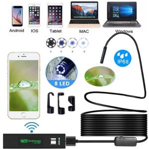 Camera's 1200p draadloze wifi endoscoop camera USB borescope voor iPhone Android iOS endoscoop mini waterdichte camera 8 mm 2m 5m 10m hard