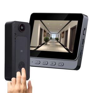 Cameras 2.4g Wifi Ir Door sans fil cloche de 4,3 pouces IPS Écran infrarouge Vidéo Interphone Porte de porte 1000mAh pour la villa Home Office appartement