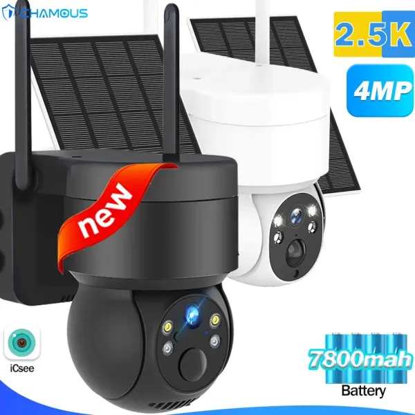 Cameras 2.5k 4MP WiFi Wiless Wireless Outdoor IP Camera Solar Panneau 1080p CCTV Sécurité Caméra Batterie Long Saut-réserve ICSEE VIDEO