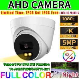 Cameras 2.5k 5MP 24H Vision nocturne pleine couleur CCTV AHD CAMERIE DOME INDOOR 4MP 1080P HD LUMINÉ 4IN1 DIGITAL H.265 Pour la sphère vidéo domestique