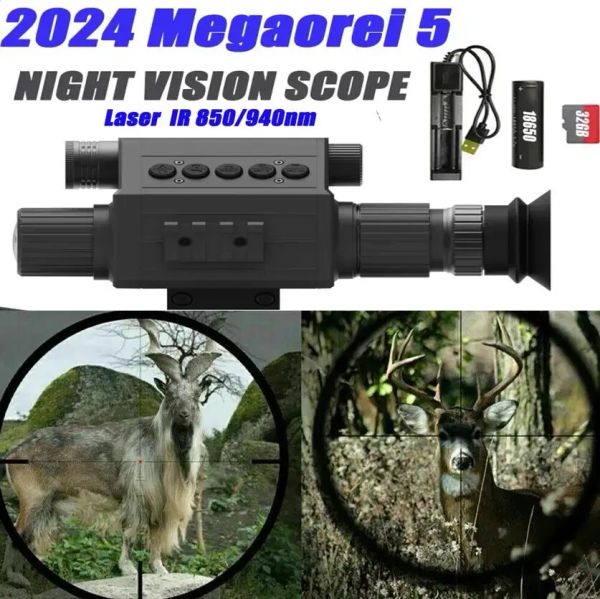 Cameras 2024 Megaorei 5 Night Vision 1080p HD CAMERIER CAMERSOR DE CAMÉRIER PORTABLE PORTE