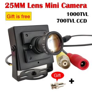 Camera's 25 mm Lens CCS 700TVL Camera 1000TVL 700TV CMOS CCTV Beveiligingsdoos Kleur Mini Camera +RCA Adapter Auto Inhaalcamera