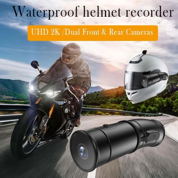 Cámaras Cámara de casco de 2k Wifi Dual UHD 2K Bike Bike Bicycle Action Cam Implaza de agua para motocicletas DVR Dash Cam Vlog Recorder de video