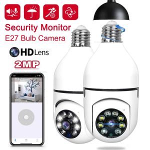 Caméras 2MP E27 Bulbe Surveillance Camera Vision nocturne Vision pleine couleur Automatique Tracking 4x Digital Zoom Video Indoor Security Monitor