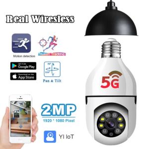 Caméras 2MP Yiiot E27 Caméra de lampe de bulbe 1080p WiFi IP PTZ IR Vision Night Vision Home Security Suivi Auto Tracking Video Subspare