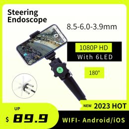 Caméras 3.9 / 6.0 / 8,5 mm les plus récentes de 180 degrés de direction industrielle Borescope Endoscope CAPACER INSPECTION 1080P avec LED pour iPhone Android