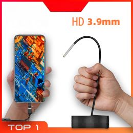 Caméras Endoscope de 3,9 mm pour Android IP67 Mini Camera Endoscope pour voitures Smartphone Piping USB C Endoscopic 3 in 1 Underwater