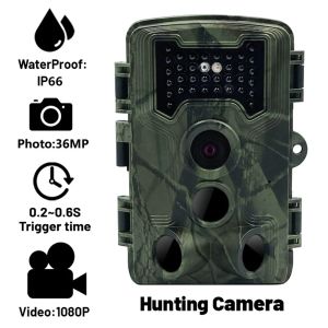 Camera's 36MP 1080P Wildcamera Waterdichte jachtcamera's Nacht Vision Wildlife Detector Tracking Camera Surveillance Outdoor Supplies