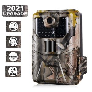 Cameras 36MP 2,7k Trail Camera 940 nm Low Glow infrarouge Vision nocturne Pièce photo Hunting Caméras Wireless Cam HC900A Surveillance de la faune