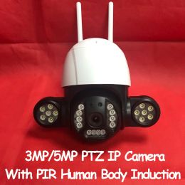 Cameras 3MP / 5MP ICSEE PTZ WiFi IP Camera Suivi en extérieur Tracking Dual LED 30m Couleur Vision nocturne