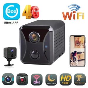 Caméras Caméra UBOBLE CCTV avec carte SIM 4G WiFi Home Suppeillance Camera Intercom Pir Infrared Detection Mini Baby Security IP Camera