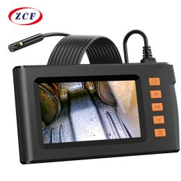 Camera's 4,3 inch scherm Industriële endoscoopcamera HD1080P Single Dual Lens Explorer Pipe Car Inspection Borescope 210m stijve kabel