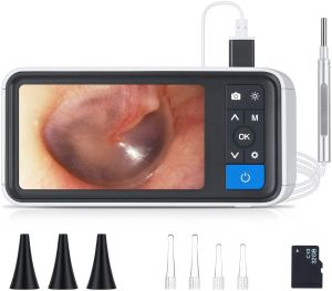 Caméras 4,5 pouces écran otoscope numérique 3,9 mm Retrait de la cire 1080p Caméra Endoscope d'oreille HD avec 6 LED 32 Go Carte Support Photo Vidéo