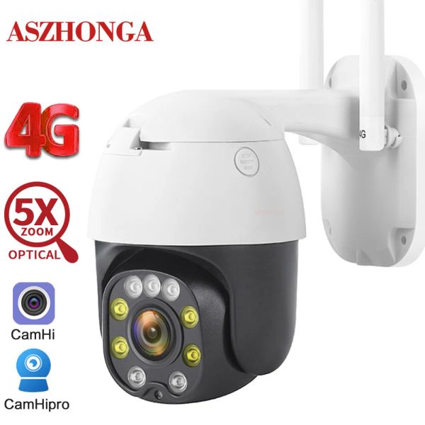 Caméras 4G 5MP PTZ IP Camera pour protection de sécurité HD 5x Zoom optique 360 ° CAME DE SURVEILLANCE WIFI CCTV HOME Smart sans fil extérieur