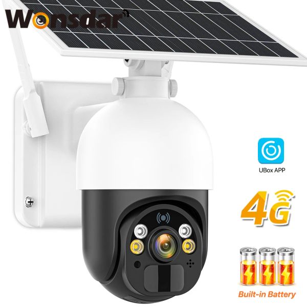 Caméras 4G carte SIM CAMERIE SOLAR BATTE BATTERIE BUTÉDITE CAMERIE IP EXTÉRIEUR 2K WiFi Wireless Security PTZ CAME PIR MOTION SURVEILLANCE UBOX