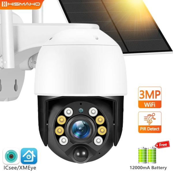 Caméras 4G Caméra solaire 3MP WiFi WiFi Wireless IP CAM Sécurité Protection CCTV Batterie rechargeable 7/24 Long Standby ICSEE XMEYE