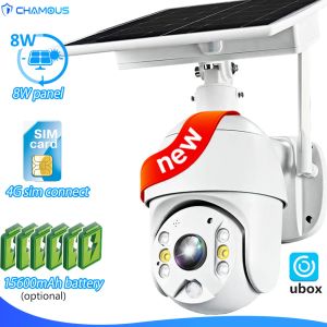 Camera's 4G Solar Camera Wireless Outdoor IP Cam Battery Longstandby CCTV beveiligingsbeveiliging Home 8W Paneel Floodlight Ubox Video Cam Ptz