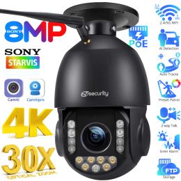 Cameras 4k 30x Zoom optique wifi ptz caméra extérieur 8mp poe ip caméra projecteur