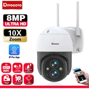 Cámaras 4K 8MP Lente dual Wifi PTZ Camera 10x zoom Noche a todo color Viison Huamn Auto Seguimiento automático CCTV IP Camera Video Vigilancia