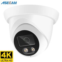 Caméras 4K 8MP IP Camera Audio Outdoor Poe H.265 ONVIF Wide angle 2,8 mm Color Vision nocturne Vision Home CCTV SURVEILLANCE